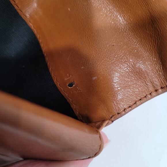 PRADA Smooth Geniue Leather Logo Plate Wallet Medium Envelope Medium Fair Vintag - Picture 6 of 16